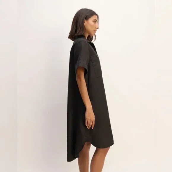 NWT EVERLANE The Daytripper Dress in Linen XS BLACK - Picture 13 of 16